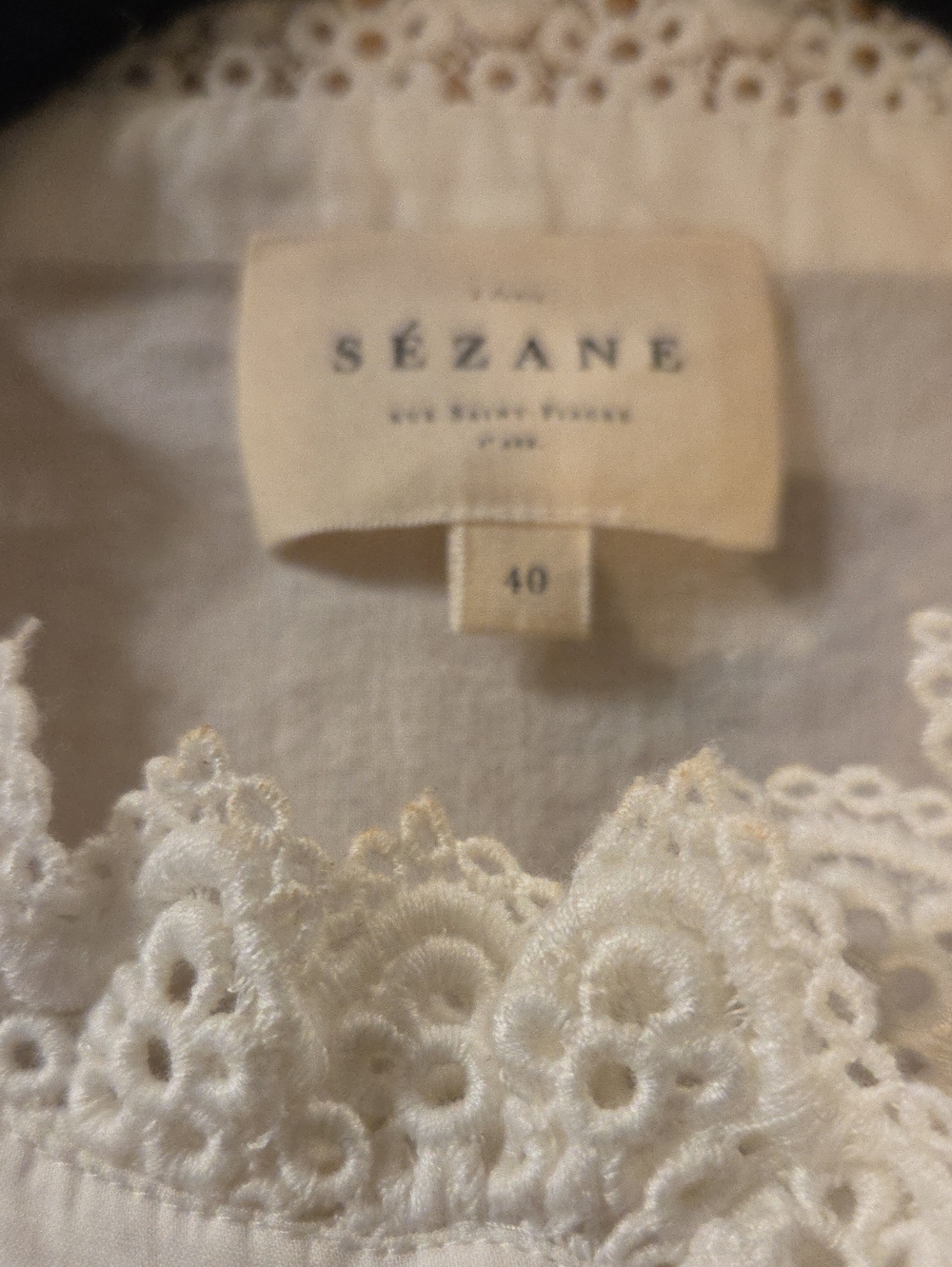 Sezane Rym Shirt Ecru - Size 8 - Picture 2 of 2